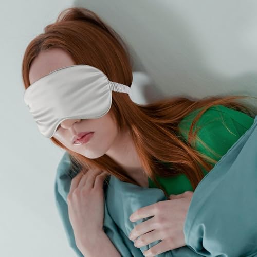 1 Pcs Silk Sleep Mask, Soft Eye Mask with Elastic Strap, Lightweight Blindfold for Men, Women, Travel, and Naps (Cyan) - Image 5