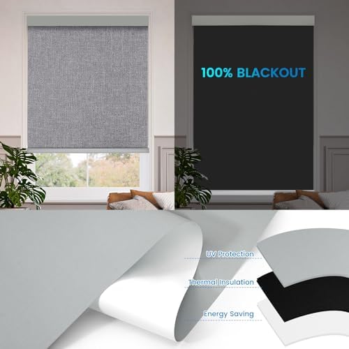 Motorized 100% Blackout Roller Shades – Custom Smart Blinds with Remote, Rechargeable Battery or Plug-in Motor, Tuya WiFi Optional, Home & Office Automatic Window Shades (Espresso Brown/CH9568) - Image 4