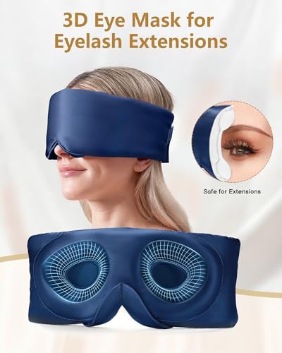 BeeVines Luxury Pure 100% 22 Momme Silk Sleep Mask, 3D Countoured Eye Mask - Image 3