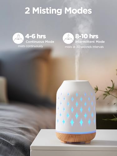 InnoGear 150ml Ceramic Essential Oil Diffusers for Home Humifidier, White - Image 4