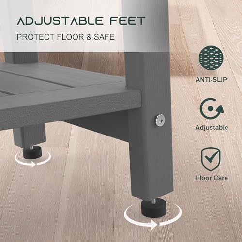 Waterproof HDPE Shower Bench for Inside Shower, Shower Stool, Grey - Image 6