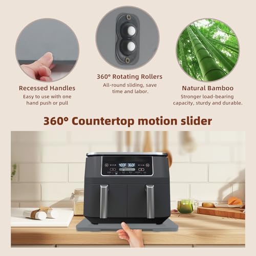 360°Rolling Tray Bamboo Appliance Slider for Breville Espresso Machine - Image 4