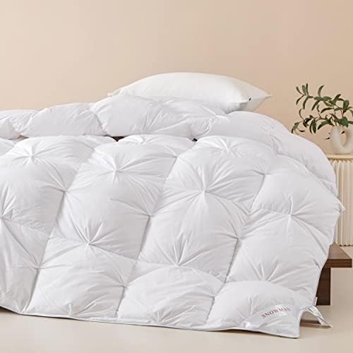 SNOWMAN Premium Down Comforter Cal King,Fold White Duvet Insert All Season - Image 6