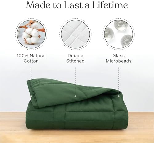 Baloo Weighted Blanket for Adults 25 lb King (Spruce Green, 80"x87") - Image 3
