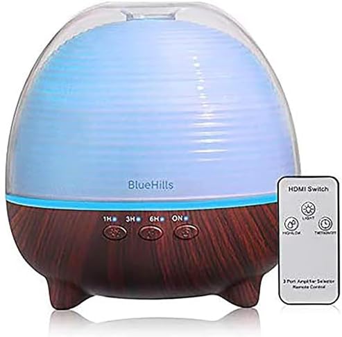 BlueHills 1000 ML Essential Oil Diffuser Humidifier Remote Large Dark Wood by BlueHills