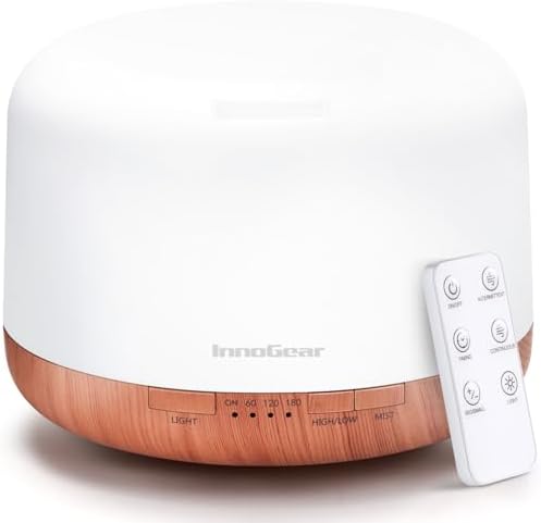 InnoGear 500ml Essential Oil Diffuser for Home Cool Mist Humidifier, Yellow by InnoGear