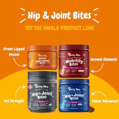 Zesty Paws Mobility Bites Dog Joint Supplement - Hip and Joint Chews for Dogs - Pet Products with Glucosamine, Chondroitin, & MSM + Vitamins C and E for Dog Joint Relief - AE - Bison - 90 Count - Image 2