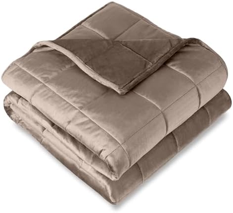 Bare Home Minky Fleece Weighted Blanket (Taupe, 40"x60" 10lbs) by BareHome