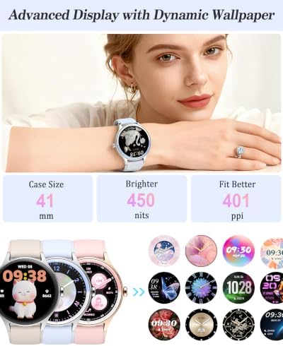 Smart Watch for Women, Ladies & Men, 1.27'' Fitness Watch [41mm case] with Call Receive/Dial, Heart Rate/Stress/Sleep Monitor, AI Voice, IP68 Waterproof Smartwatch with Calendar, Calculator, Games - Image 2