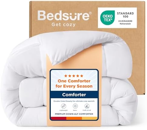 Bedsure Full Comforter Duvet Insert, All Season Bed Comforter, Quilted Down Alternative Duvet, Box Stitched Comforters with Corner Tabs, Machine Washable, 82 x 86 Inches (White) by Unknown