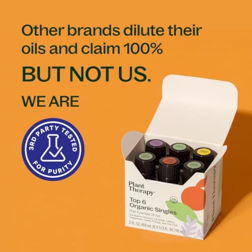 Plant Therapy Top 6 USDA Organic Essential Oil Set for Diffusion & Topical - Image 6