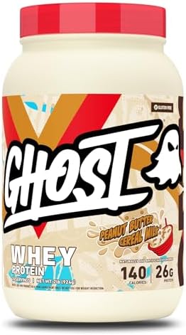 GHOST Whey Protein Powder, Peanut Butter Cereal Milk - 2LB, 26G of Protein by GHOST