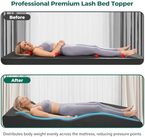 ENITYA 71"×27.5" Ergonomic Curvy Lash Bed Topper with Removable Cover - Image 3