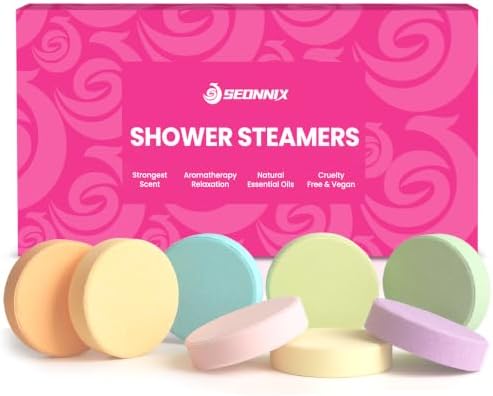 Shower Steamers Aromatherapy, 8 Pack Shower Bombs for Relaxation and Stress Relief, Natural Essential Oils Spa Gift Set for Women, Birthday Gifts, Self Care & Home Spa Experience by CreateExtraordinaryEnjoyment