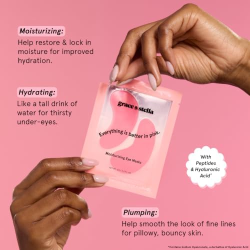grace & stella Award Winning Under Eye Mask - Reduce Dark Circles, Puffy Eyes, Undereye Bags, Wrinkles - Gel Under Eye Patches - Birthday Gifts for Mom - Vegan Cruelty-Free (48 Pairs, Pink) - Image 3