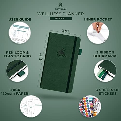 Clever Fox Wellness Planner & Food Journal Small Forest Green - Image 2