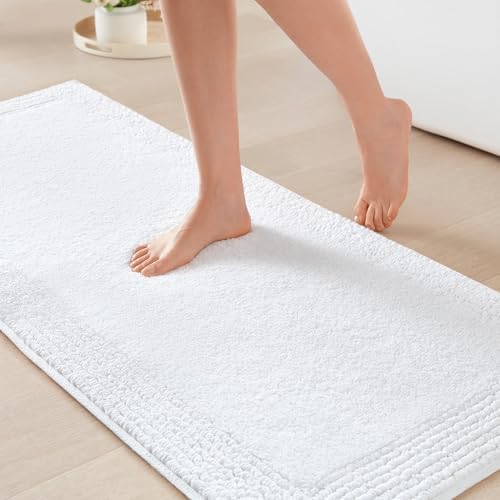 Madison Park Splendor Reversible 100% Cotton Bath Runner, 24 x 60, White by MADISONPARK