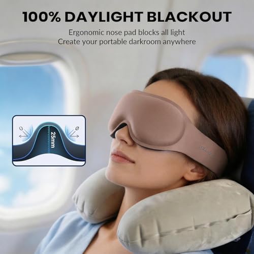 Ultra Blackout Sleep Mask Women, 3D Eye Mask with Spacious Cups for Zero Eye Pressure, Lash Extensions & Hair Friendly, Soft Comfort Eye Cover for Shift Work/Travel/Hotel/Long Flight,Men,Pink - Image 6