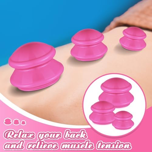 TrelaCo 6 Pcs Silicone Cupping Kit for Massage Therapy,Hot Pink - Image 4