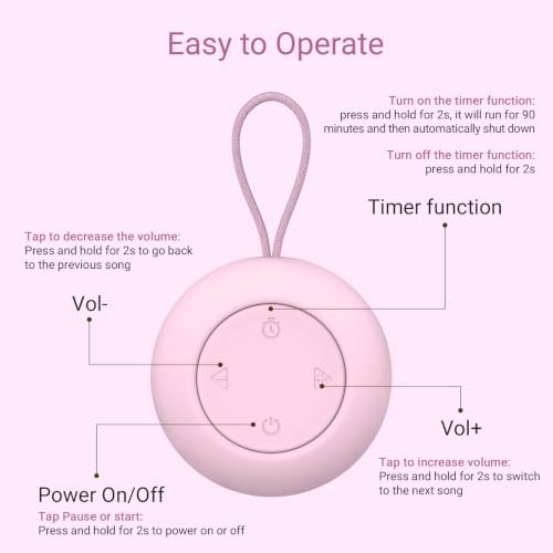 Portable Baby Sound Machine & Essentials for Babies & Kids-Pink - Image 7