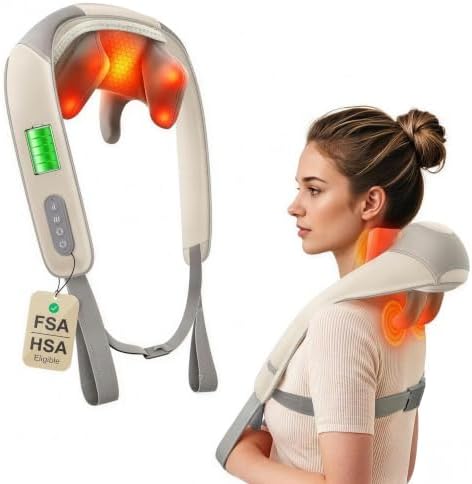 Heycool Cordless Neck and Shoulder Massager with Heat, FSA Eligible HSA by Heycool