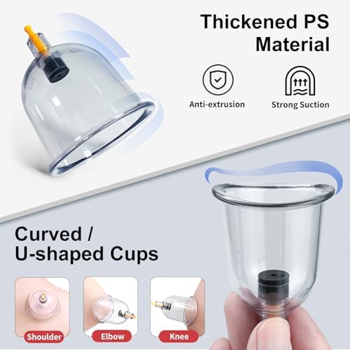 DEFUNX Cupping Set, 24 Cups Cupping Kit for Massage Therapy, Cupping Therapy Set with Pump for Back Massage, Pain Relief, Physical Therapy - Image 3