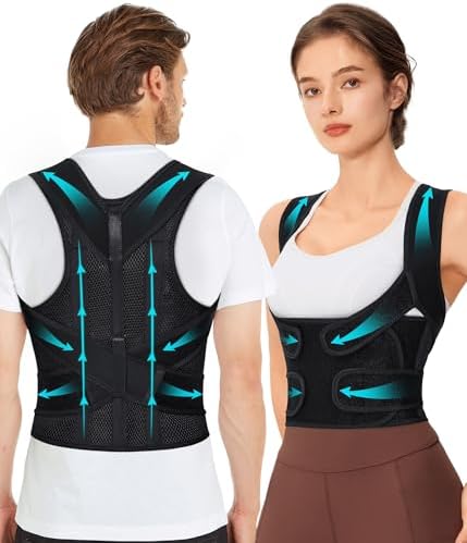 URSEXYLY Back Brace Posture Corrector for Women Breathable Posture Brace Back Adjustable Full Back Support,Upper and Lower Back Pain Relief(X-Large,Black) by Ursexyly