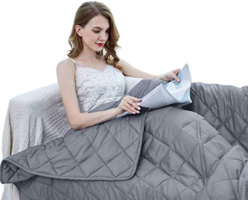 ZZZhen Weighted Blanket - High Breath - 60''80'' 20LBs - Quality Heavy Blankets - Sleeping for Adult, Durable Quilts Grey, 60''80'' 20LB by ZZZhen