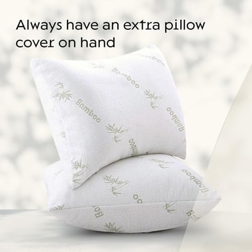 100% Waterproof Pillow Protectors Queen 20x30 Pair Zippered Pillow Case, Pillow Cover, Guaranteed Noiseless Pad, Ultra Plush Absorbent (Viscose Made from Bamboo), Green 2 Pack - Image 3