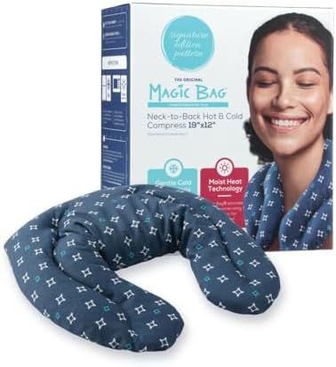 The Original Magic Bag® Neck-to-Back Signature Edition Thermal Compress for Pain Relief, Cotton, Blue, Award-Winning Hot & Cold Therapy by TheOriginalMagicBag