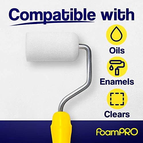 FoamPRO 162 | 2” Fine Finish Paint Roller | Mini Foam Roller (1 Pack) | Foam Paint Roll Cover + Paint Roller Handle | Home Painting Supplies & Paint Tools - Image 3