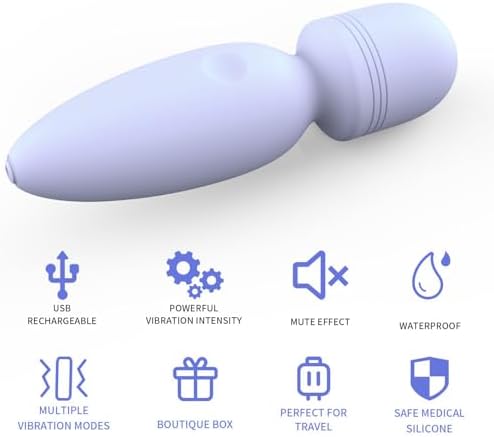 Fuwyiy Mini Massager Tools,Small Waterproof Cordless Handheld Massager with 10 Vibration Modes, Personal Handheld Massager for Back（Gray Purple） - Image 5