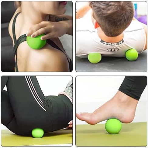 WOVTE Massage Lacrosse Ball for Sore Muscles, Shoulders, Neck, Back, Foot, Body, Deep Tissue, Trigger Point, Muscle Knots, Yoga and Myofascial Release (Green) - Image 4