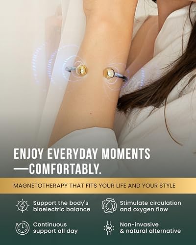 MagnetRX® Twisted Cable Magnetic Bracelet Cuff (Silver/Gold, Small) - Image 3