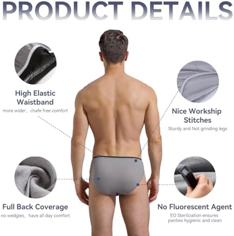 10 Packs Mens Disposable Underwear Briefs,100% Cotton Portable Brief Panties for Travel Spa Hospital Emergencies - Image 2