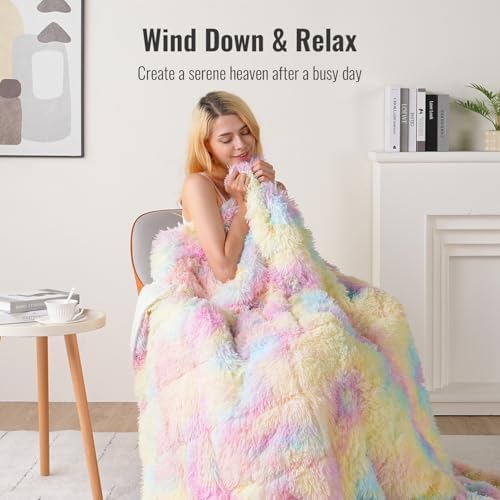 Uttermara Shaggy Weighted Blanket for Adults Queen Size, 15lbs 60"x80" - Image 4