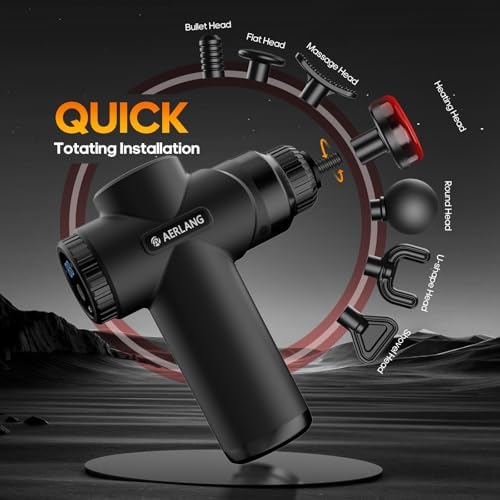 AERLANG Mini Massage Gun with Heat Birthday Gift for Him Black - Image 4
