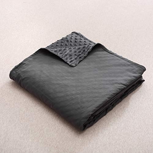 F.Y.Dreams Weighted Blanket Duvet Cover 60x80 inches with 8 Ties,Zipper on Long Side/Cotton&Minky Dot, Dark Grey/Just Duvet Cover by FYDreams