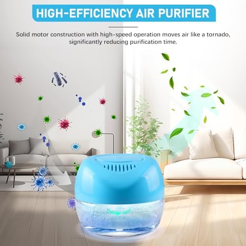 Water-Based Purifier Air Washer, Air Revitalizer & Freshener, Air Fresher with 7 LED Color Changing Light for Rooms (Blue) - Image 3