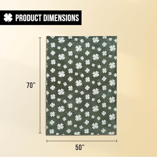 Lucky Brand 50" x 70" Plush Throw Blanket, Clover Green Blanket for Sofa or Bed - Image 2