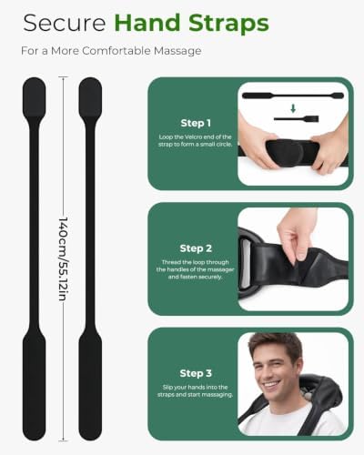 16-Head Massage Gun Deep Tissue with Hand Straps, Electric Muscle Massager with 99 Adjustable Intensities & 9 Modes, Percussion Massager for Back, Legs, Arms, Waist, Shoulders, Full Body Muscle - Image 7