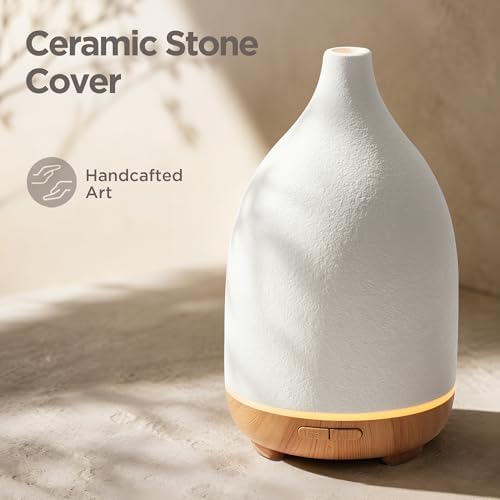 InnoGear 150ml Ceramic Essential Oil Diffuser, Diffusers for Home, Yellow - Image 2