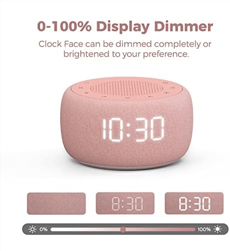 Buffbee Sound Machine & Alarm Clock 2-in-1-0-100% Display Dimmer, Under Light, Sleep Timer, Precise 30-Level Volume Control White Noise Machine - Image 4