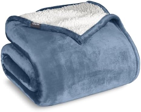 Bare Home Sherpa Fleece Blanket (Twin/Twin XL, Coronet Blue) by BareHome