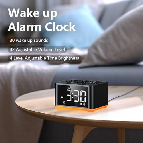 3-in-1 Sound Machine White Noise Machine Dual Alarms 12 Color Night Lights 30 Soothing Sounds 15 Wake Up Sounds 32 Volume for Baby Adults Kids Sleep Timer Memory Function Backup Battery Alarm Clock - Image 5