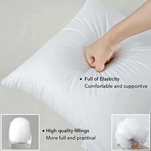 FAVRIQ 26 x 26 Euro Pillow Inserts - 26 Inch Decorative Throw Pillows for Couch Bed Sofa with 100% Cotton Cover - Pack of 2 - Image 4