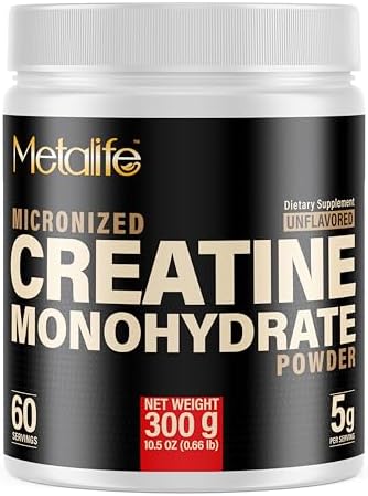 100% Pure Creatine Monohydrate Powder 60 Servings, Canada-Made, Micronized Powder, Muscle Growth, Unflavored, Ideal for Athletes & Fitness Enthusiasts, Third Party lab Tested, Vegan, 300 g by CreatineCollagenWhey