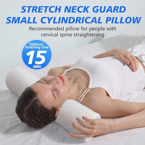 Cozyhealth 3.1" H Small Cervical Roll Pillow, Medium Soft Memory Foam Neck Round Pillow Cylinder Bolster Pillow for Sleeping, Round Neck Support for Bed, Legs, Back and Yoga (White, Small - 3.1" H) - Image 4