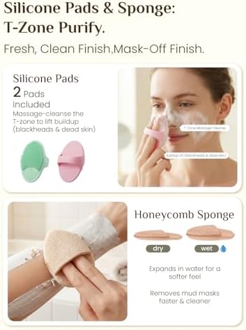 Rena Chris Gua Sha and Face Roller Set: Face Skin Care Tools with Facial Cleansing Brush, 2 Silicone Scrubber Pads & Face Sponge, Travel Bag, Self Care Gift - Image 5