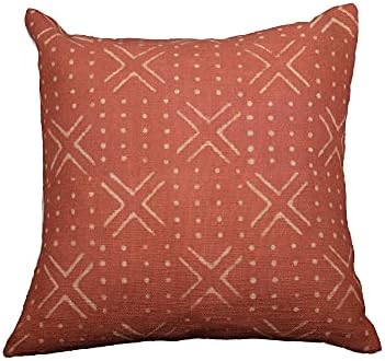 Trade Star 100% Cotton Throw Cushion Cover Designer Cushion Cover Handmade Square Pillow Case Authentic Mudcloth Bed Cushion Case (Rust NOVA 18X18 INCHES) by TradeStar